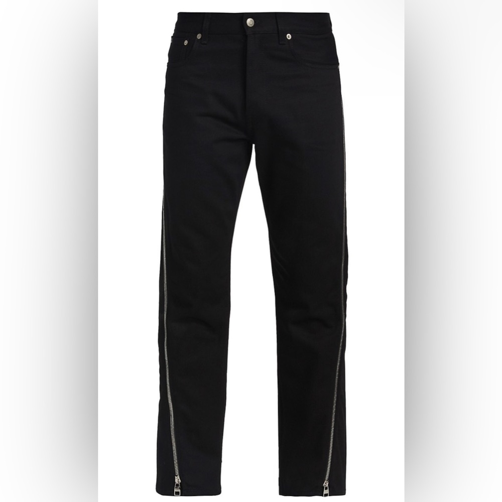 ALEXANDER MCQUEEN Men's Zip Detail Organic Cotton Black Jeans (size US 32)